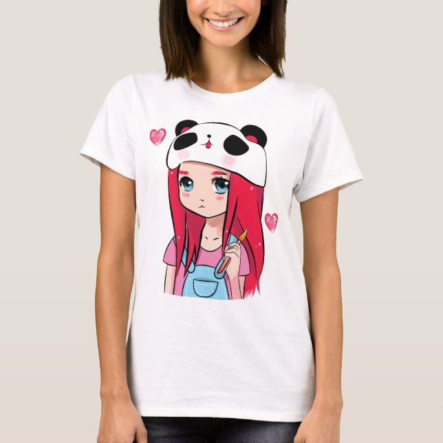 Camiseta Abrazos de Panda y Sueños Carmesí (Anverso)