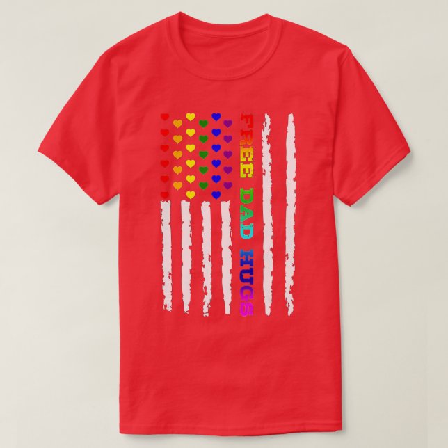 Camiseta Abrazos de papá libre de bandera del Orgullo LGB (Diseño del anverso)