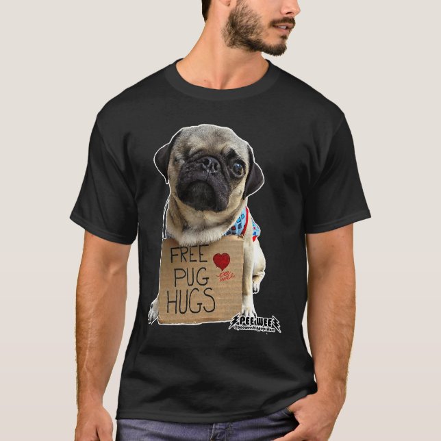 Camiseta Abrazos de Pug gratis Clásico 341 (Anverso)
