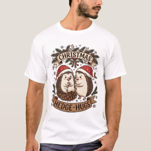 Camiseta Abrazos de Seto de Navidad Gorros de Santa Claus C