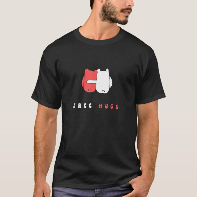 Camiseta Abrazos gratis buena vibra Graciosa Amor Riguridad (Anverso)