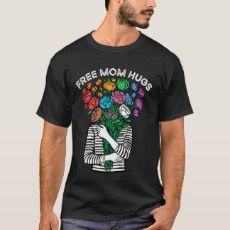 Camiseta Abrazos gratis de mamá Arcoíris de orgullo LGBTQ A