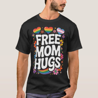 Camiseta Abrazos Gratis de Mamá Corazón Arcoíris Bandera LG