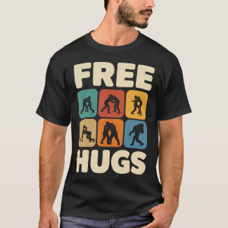 Camiseta Abrazos Gratis Divertidos Lucha Libre Hombres Vint