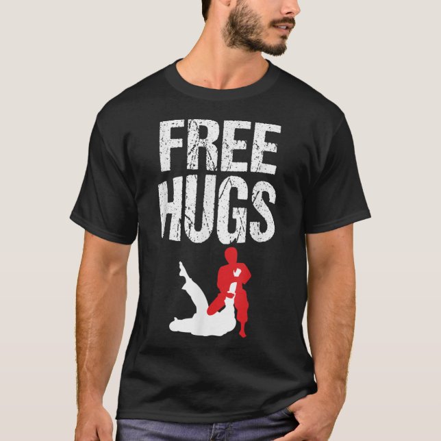 Camiseta Abrazos gratis Jiu Jitsu BJJ Artes marciales (Anverso)