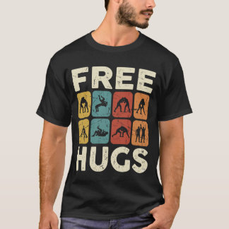 Camiseta Abrazos Gratis Lucha Divertida Retro Grappler
