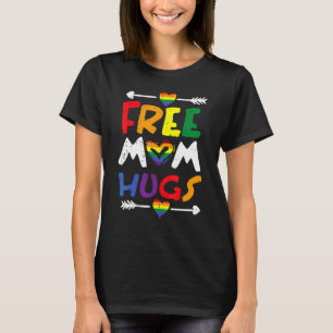 Camiseta Abrazos Gratis Mamá Corazón Arcoíris Bandera Gay P