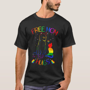 Camiseta Abrazos Gratis Mamá Lgbt Gato Orgullo Gay Arcoíris