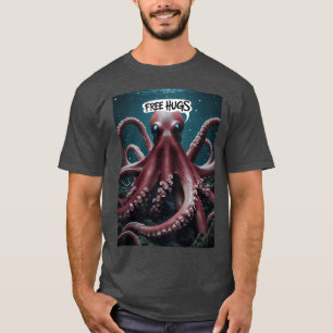 Camiseta Abrazos gratis Octopus divertido acobardamiento de