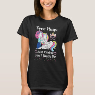 Camiseta Abrazos Gratis Solo Bromeando Unicornio Lindo Vin