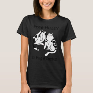 Camiseta Abrazos Gratis Ve a Abrazar un Cactus  Gato con Ac
