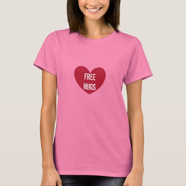 Camiseta abrazos libres con corazón (Anverso)