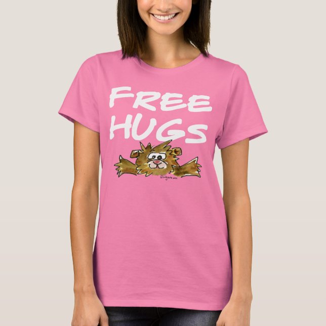 Camiseta Abrazos Libres Personalizado Hamster Texto Blanco  (Anverso)