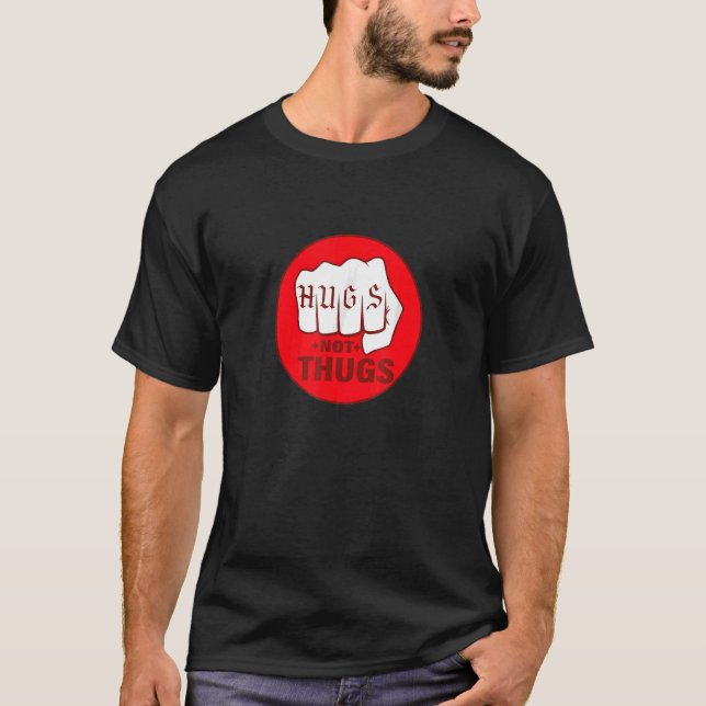 Camiseta Abrazos, no matones, cosas de la vida, puño de man (Anverso)