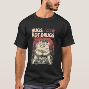 Camiseta Abrazos Positivos Divertido Sumo Japonés