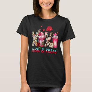 Camiseta Abrazos y besos Feliz Día de San Valentín café XOX