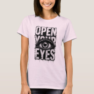 Camiseta Abre Tus Ojos Arte Grunge Gótico de Moda Callejera