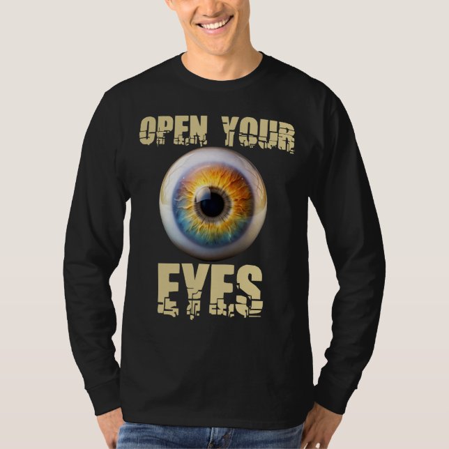 Camiseta Abre tus Ojos, Diseño de Globo Ocular (Anverso)