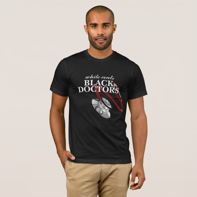 Camiseta Abrigos blancos, Médicas negros (Anverso completo)