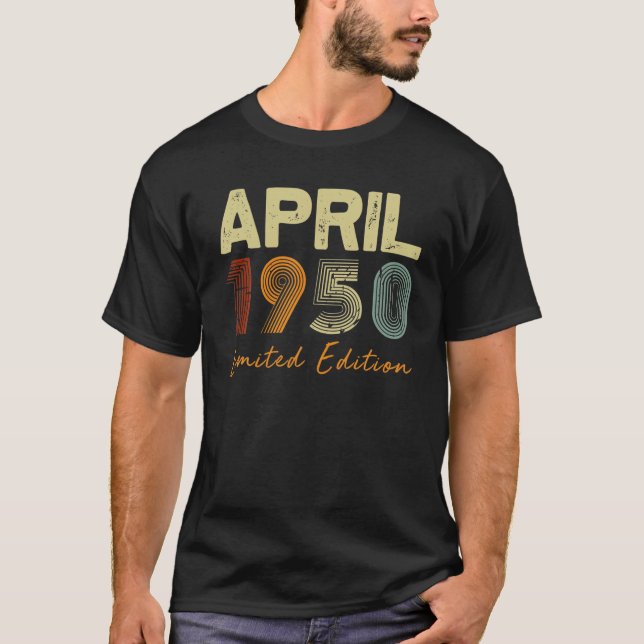 Camiseta Abril 1950 Edición Limitada Retro 71 Años De Edad  (Anverso)
