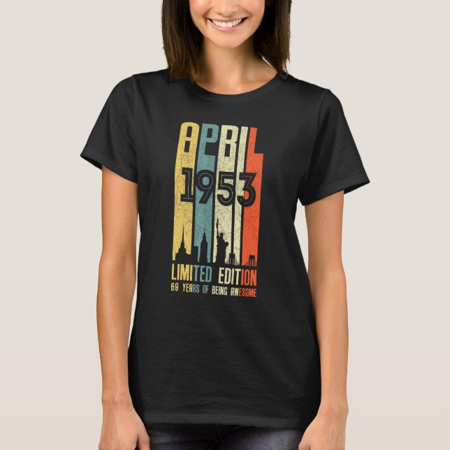 Camiseta Abril 1953 69 Cumpleaños 69 Años 1953 Cumpleaños V (Anverso)