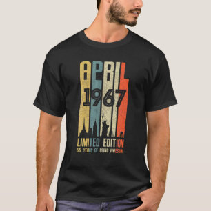 Camiseta Abril 1967 55 Cumpleaños 55 Años 1967 Cumpleaños V