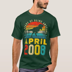 Camiseta Abril 2008 Niño 13 cumpleaños Dinosaurio T-Rex