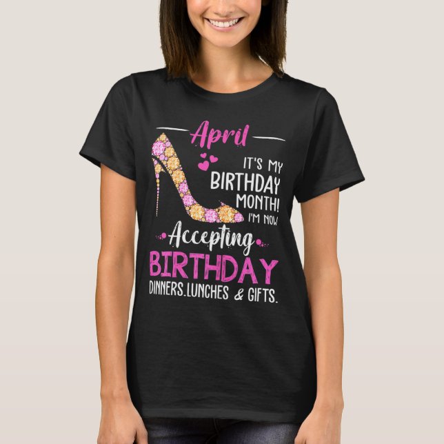 Camiseta Abril femenino es mi mes de cumpleaños (Anverso)