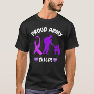 Camiseta Abril Mes Púrpura De Niños Militares Boots Amer