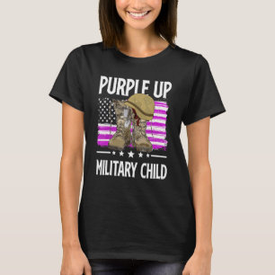 Camiseta Abril Mes Púrpura De Niños Militares Boots Amer