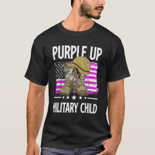 Camiseta Abril Mes Púrpura De Niños Militares Boots Amer