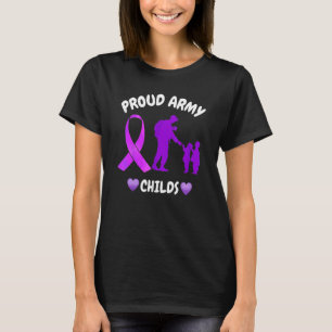 Camiseta Abril Mes Púrpura De Niños Militares Boots Amer