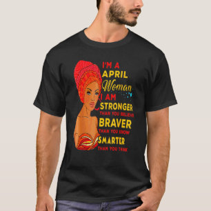 Camiseta Abril Orgullosa Reina Negra Dama Curly Afro Am