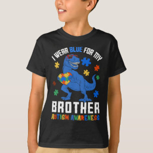 Camiseta Abril, uso azul para hermano dinosautismo