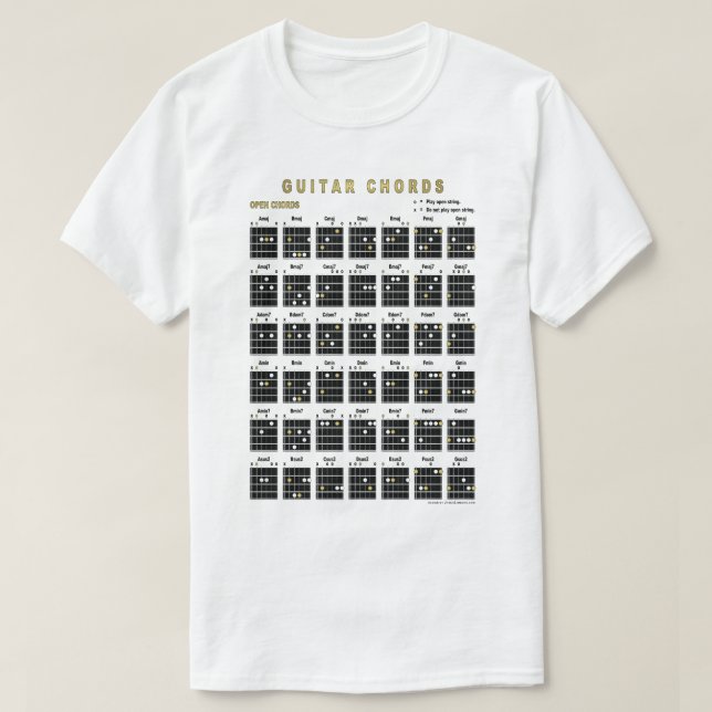 Camiseta Abrir Cuadros De Guitarra En Delante Y Atrás (Diseño del anverso)