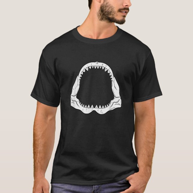 Camiseta Abrir huesos y dientes de tiburón (Anverso)