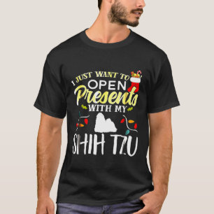 Camiseta Abrir presentaciones con mi perro Navidad Shih Tzu