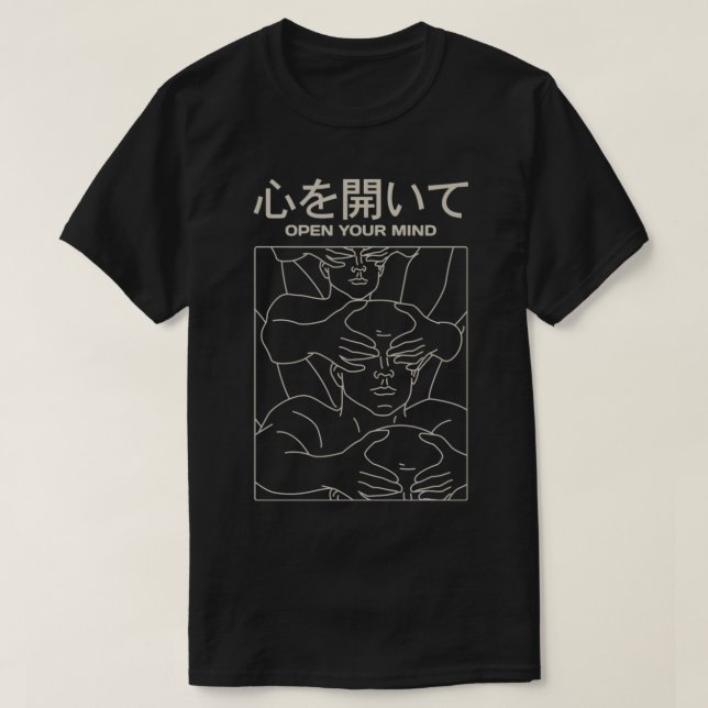 Camiseta Abrir tu mente en japonés (Diseño del anverso)