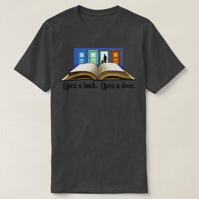 Camiseta Abrir un libro Abrir una puerta (Diseño del anverso)