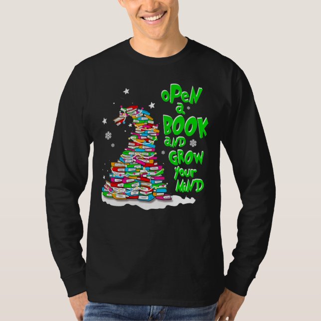 Camiseta Abrir Un Libro Y Crecer Tus Navidades Mentales (Anverso)