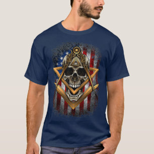 Camiseta Abrújula Masónica de Estados Unidos Bandera Amer