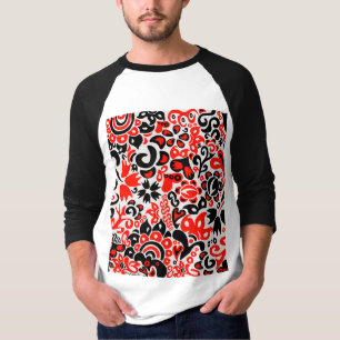 Camiseta Abrupción del patrón floral del arte folklórico ét