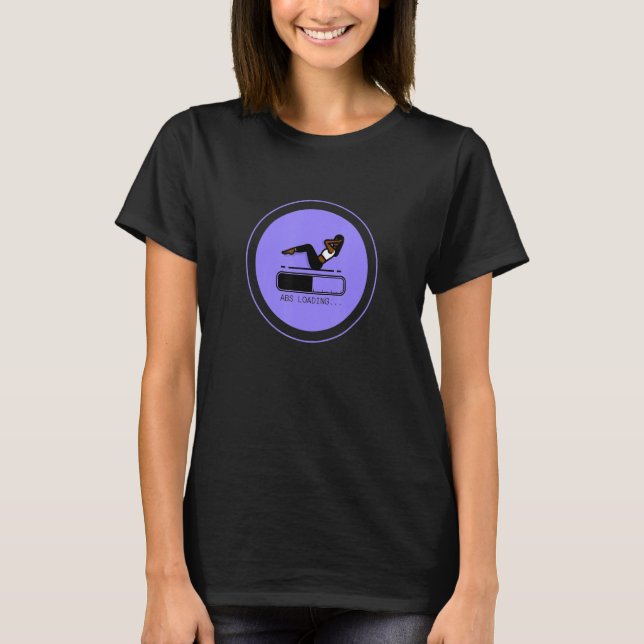 Camiseta Abs Cargando Lámina De Gimnasio De Mujer Negra Emp (Anverso)