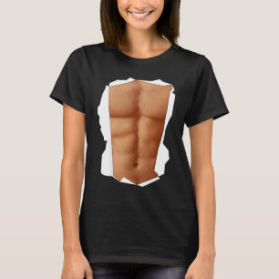 Camiseta Abs Muscles Bodybuilder Halloween Simple Costume