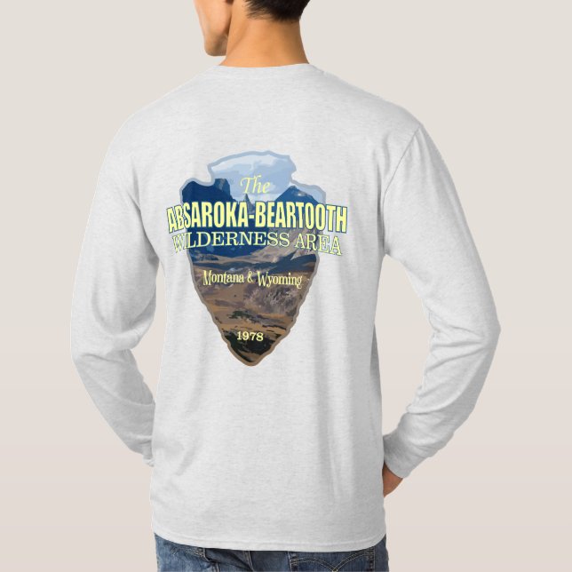 Camiseta Absaroka-Beartooth Wilderness (punta de flecha) (Reverso)