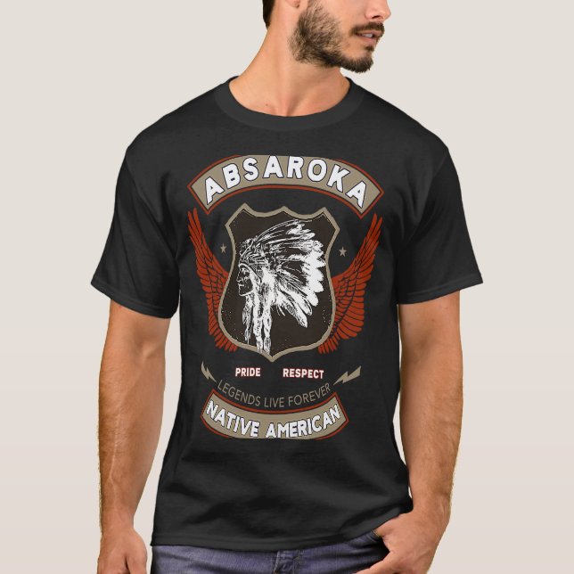 Camiseta Absaroka Tribe de cuervo Orgullo nativo americano  (Anverso)
