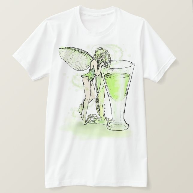Camiseta Absinthe La Fee Verte Fairy With Glass (no hay tex (Anverso del diseño)