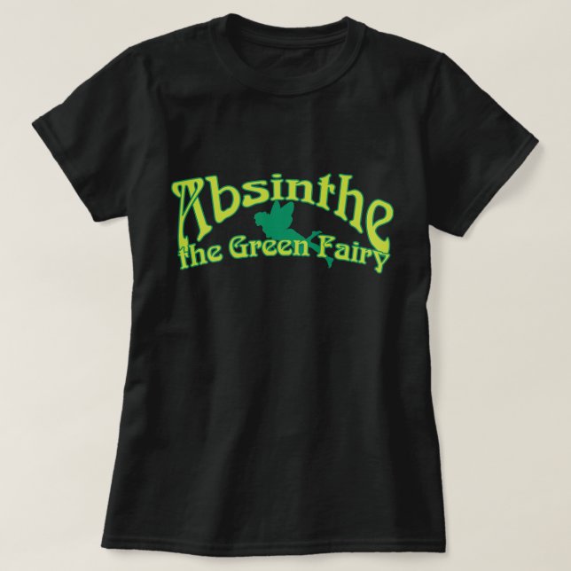 Camiseta Absinthe Text the Green Fairy (Diseño del anverso)
