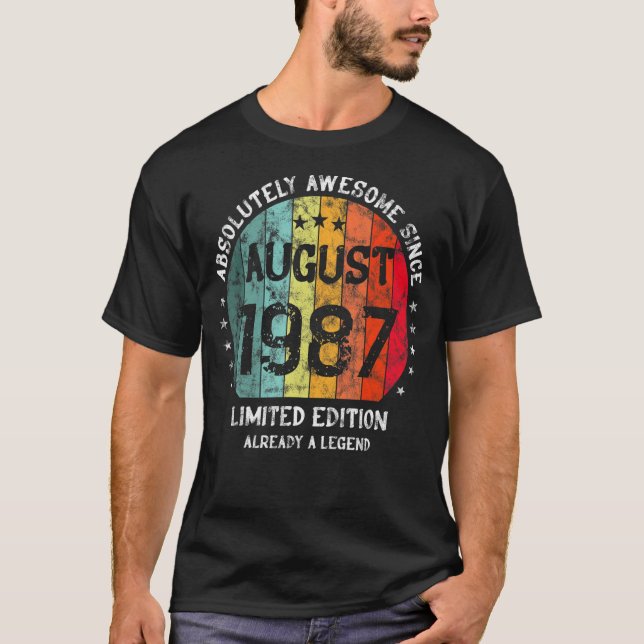 Camiseta Absolutamente Asombroso Desde Agosto De 1987 Hombr (Anverso)