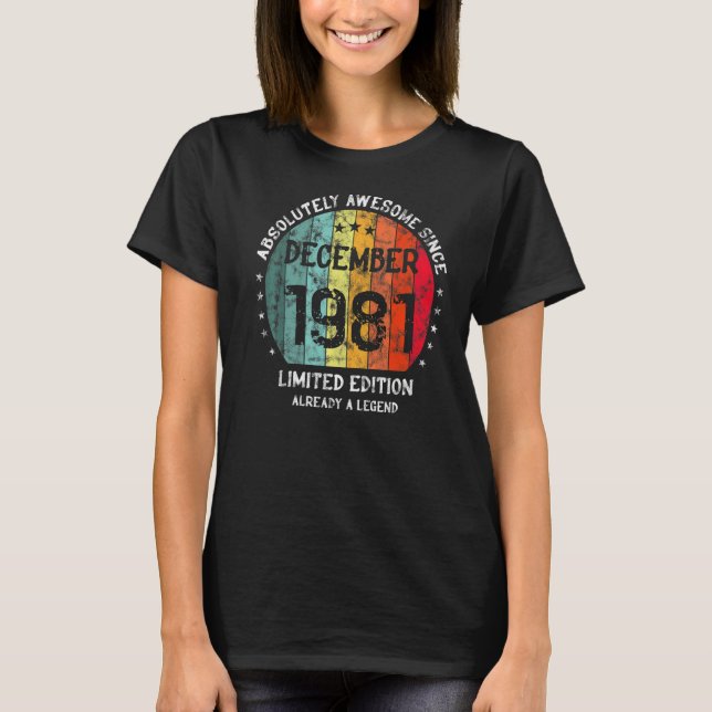 Camiseta Absolutamente Asombroso Desde Diciembre De 1981 Ho (Anverso)